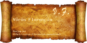 Vörös Florencia névjegykártya